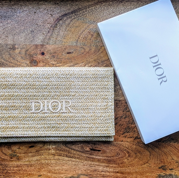 Dior Handbags - SOLD - Dior Beauty, Limited Edition, Raffia Clutch - NWB - w/ unbranded chain